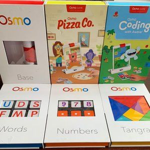 OSMO Base, Pizza, Coding, Words, Numbers, Tangram
